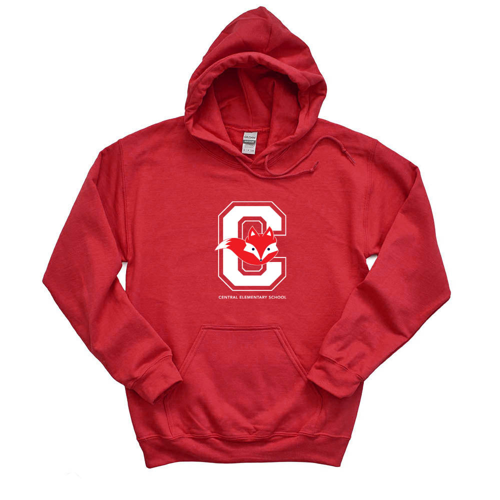 C Fox Logo | Hooded Sweatshirt | Central Elementary School - Wilmette