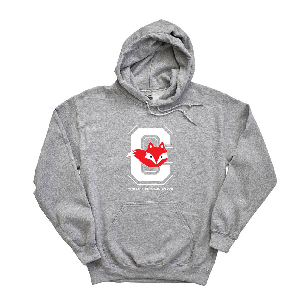 C Fox Logo | Hooded Sweatshirt | Central Elementary School - Wilmette