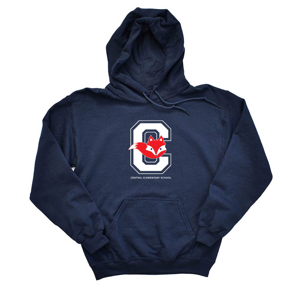 C Fox Logo | Hooded Sweatshirt | Central Elementary School - Wilmette