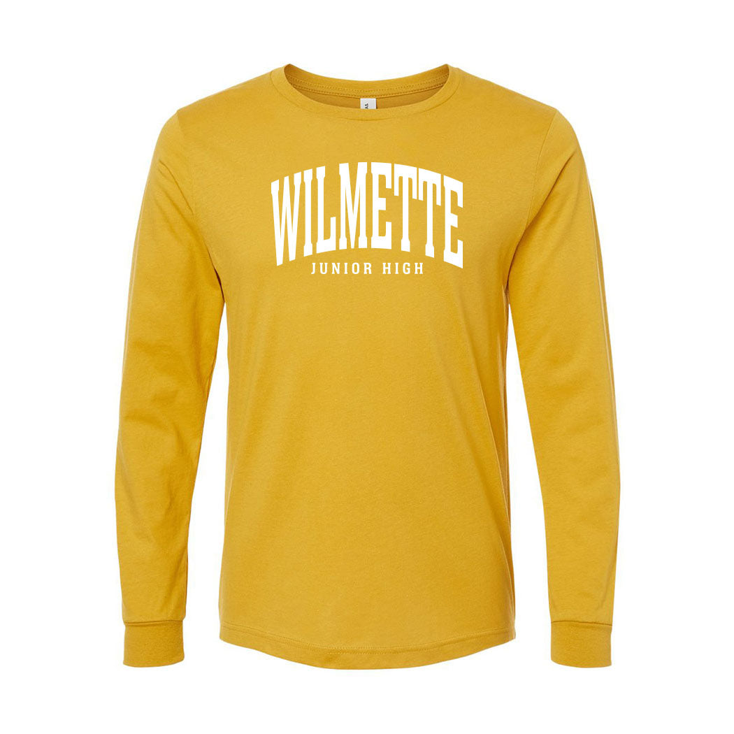 Classic Arc Wilmette ~ Jersey Long Sleeve T-Shirt ~ Wilmette Junior High School