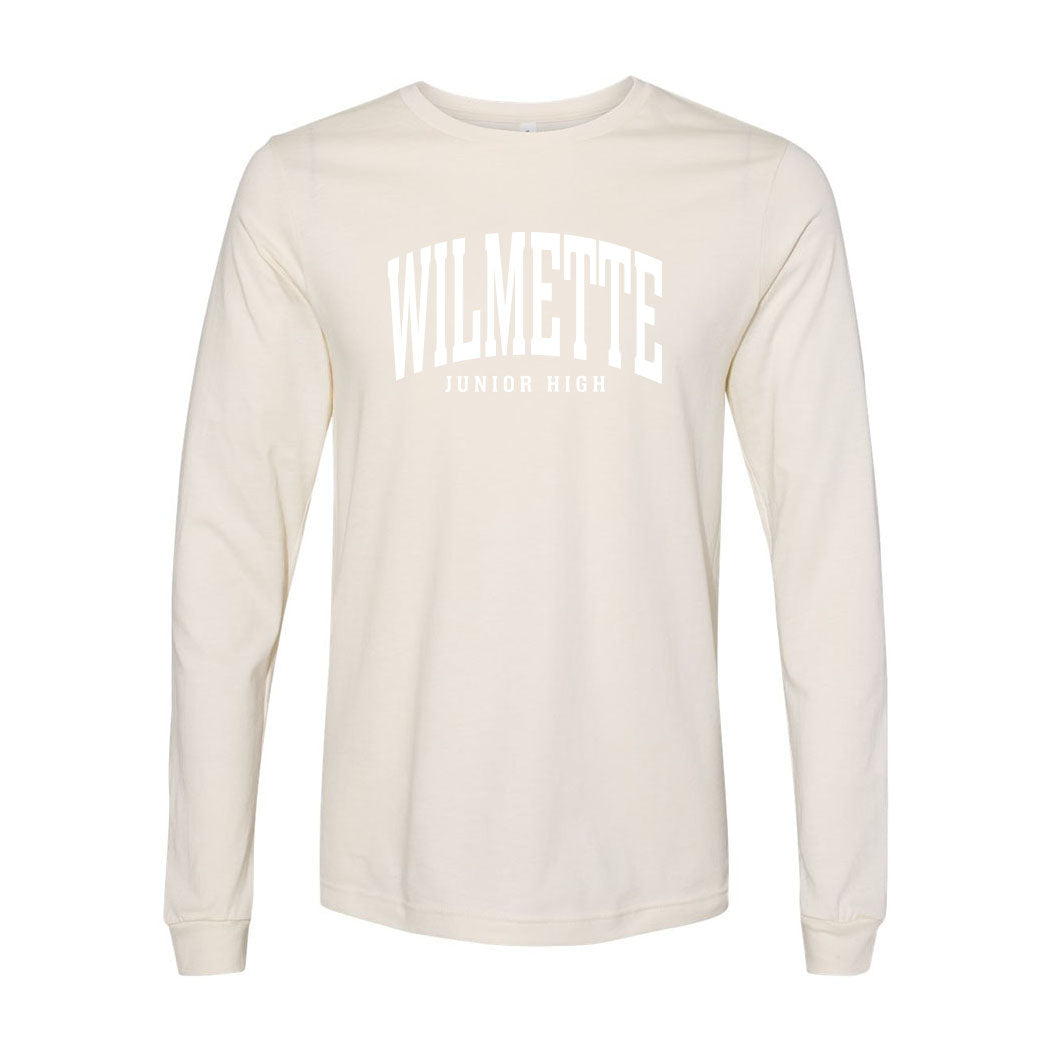 Classic Arc Wilmette ~ Jersey Long Sleeve T-Shirt ~ Wilmette Junior High School