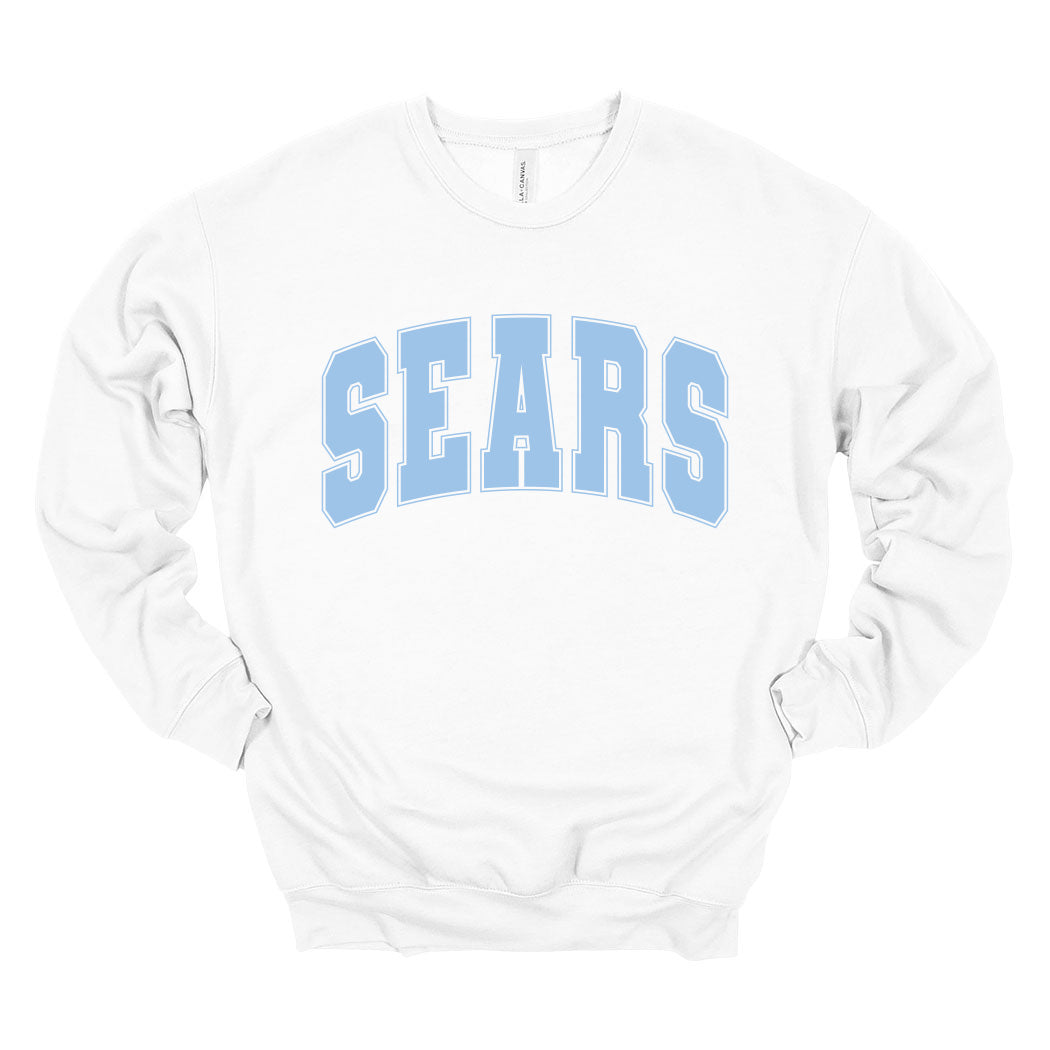 Collegiate Arc ~ Drop Shoulder Sponge Fleece Crewneck Sweatshirt ~ Joseph Sears School-white