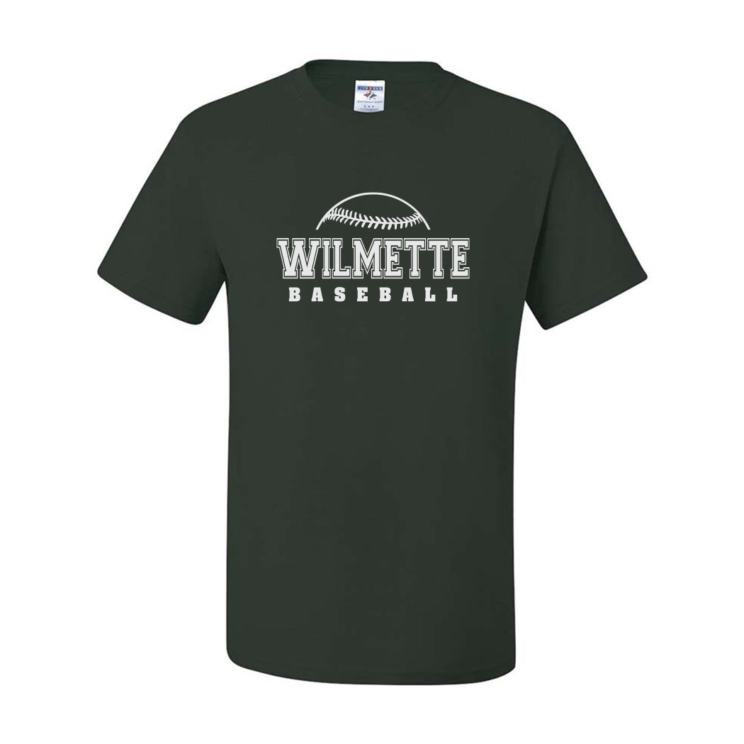 Collegiate Wilmette Baseball ~ 50/50 T-Shirt ~ Wilmette Baseball Association