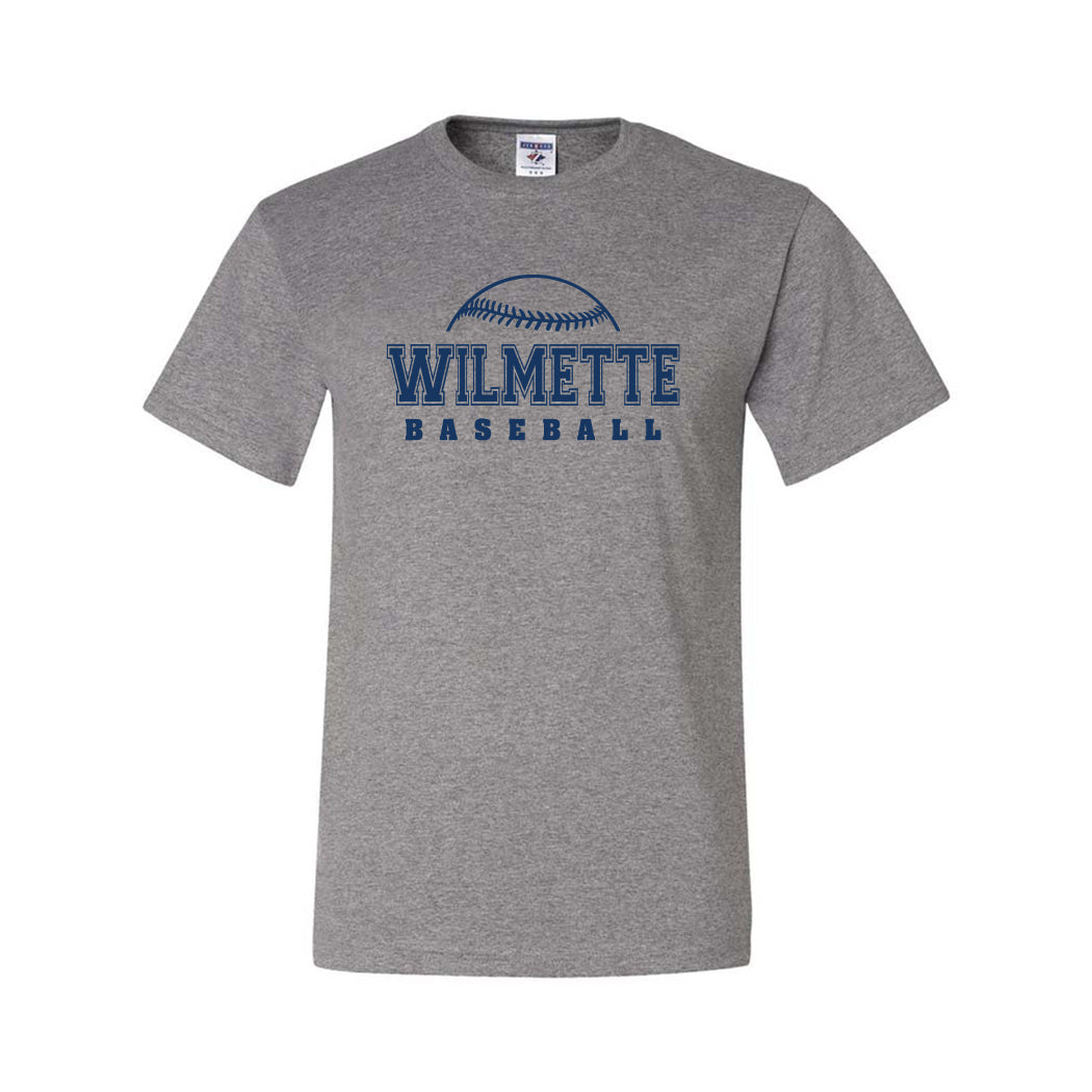 Collegiate Wilmette Baseball ~ 50/50 T-Shirt ~ Wilmette Baseball Association