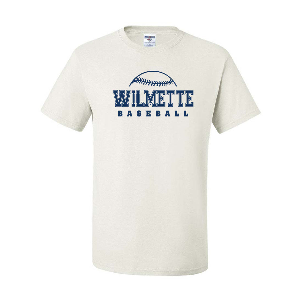Collegiate Wilmette Baseball ~ 50/50 T-Shirt ~ Wilmette Baseball Association