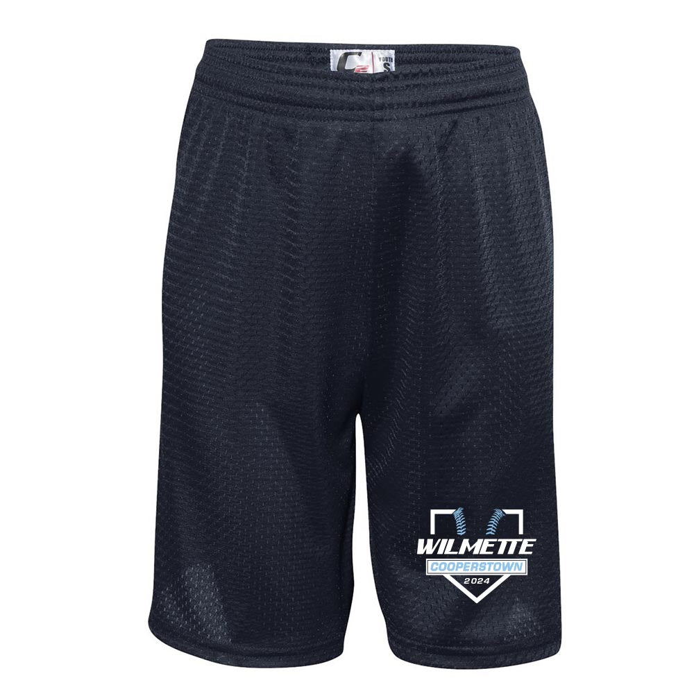 WILMETTE COOPERSTOWN MESH SHORTS ~ WILMETTE BASEBALL ~ youth and adult ~ classic fit