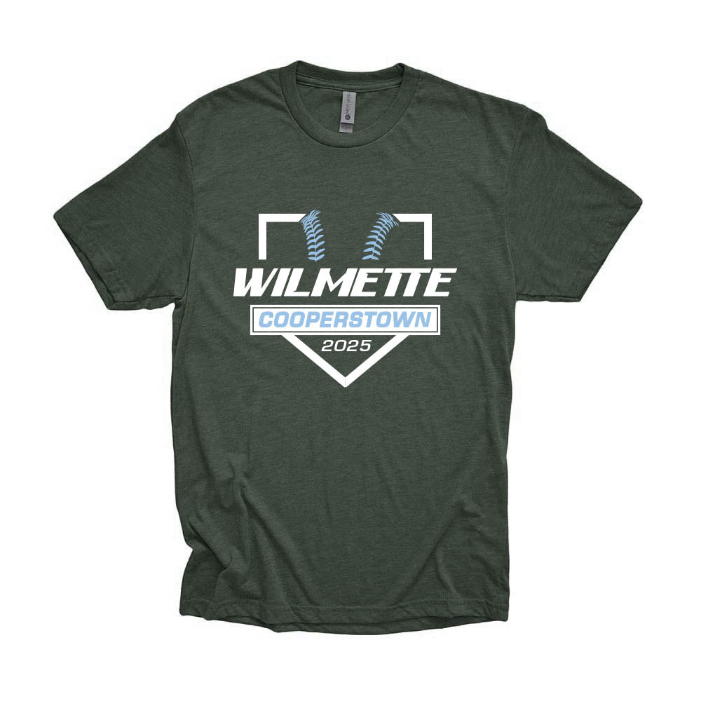 WILMETTE COOPERSTOWN TRIBLEND TEE ~ WILMETTE BASEBALL ~ youth, women's & adult ~ classic fit