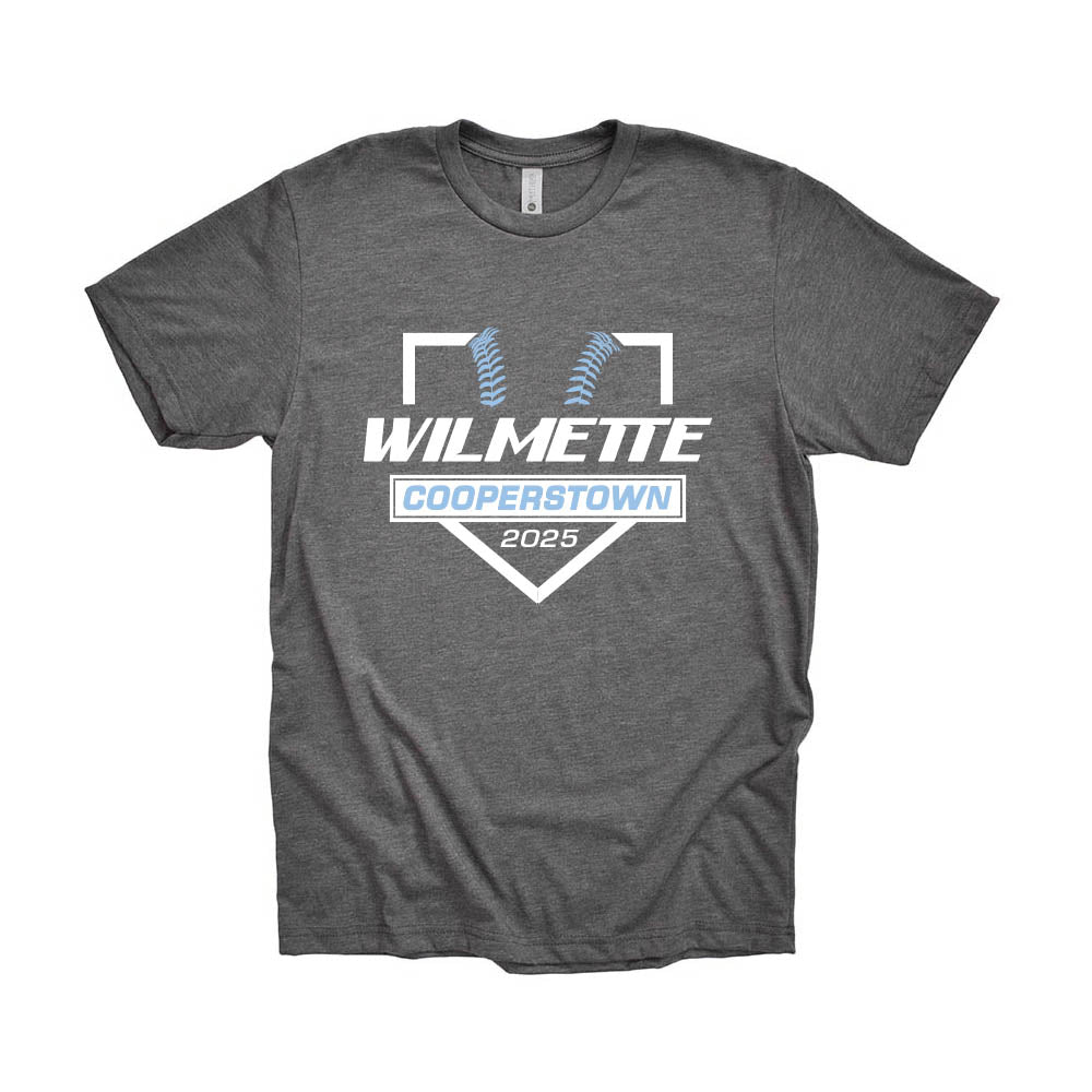 WILMETTE COOPERSTOWN TRIBLEND TEE ~ WILMETTE BASEBALL ~ youth, women's & adult ~ classic fit