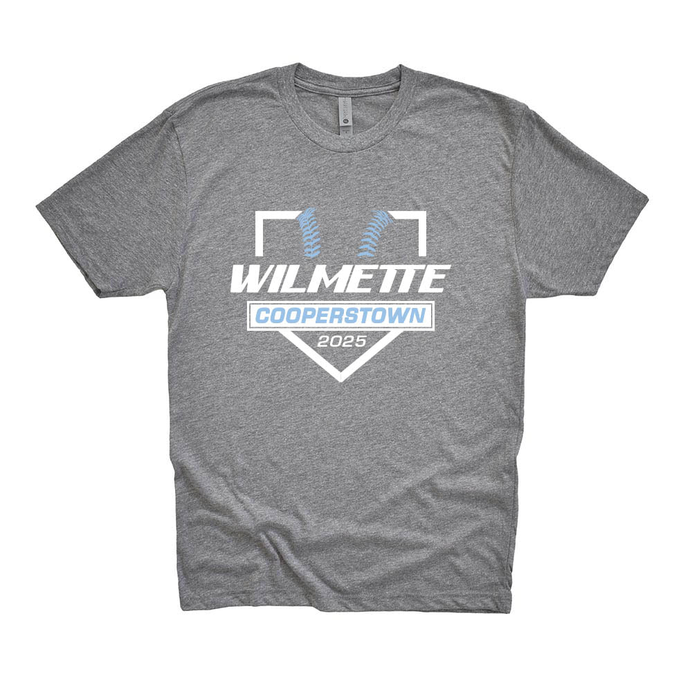 WILMETTE COOPERSTOWN TRIBLEND TEE ~ WILMETTE BASEBALL ~ youth, women's & adult ~ classic fit