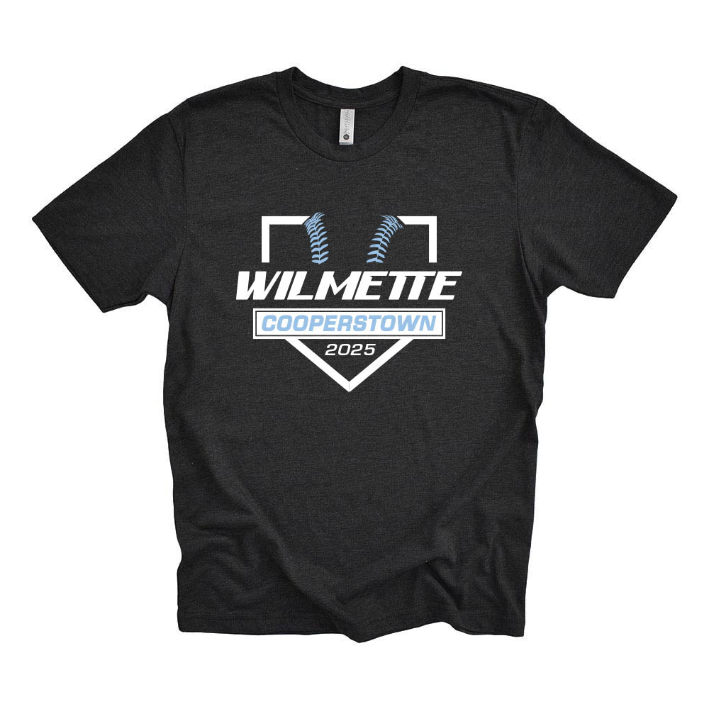 WILMETTE COOPERSTOWN TRIBLEND TEE ~ WILMETTE BASEBALL ~ youth, women's & adult ~ classic fit