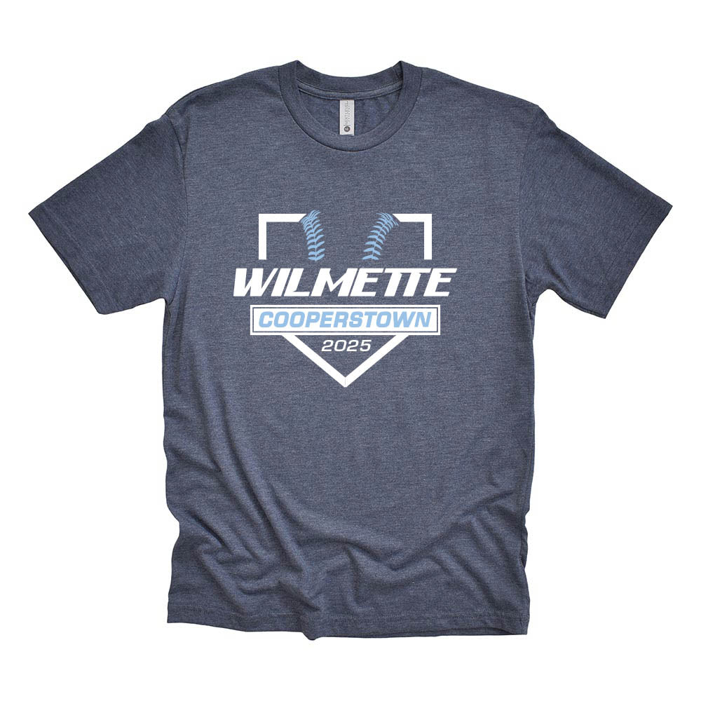 WILMETTE COOPERSTOWN TRIBLEND TEE ~ WILMETTE BASEBALL ~ youth, women's & adult ~ classic fit