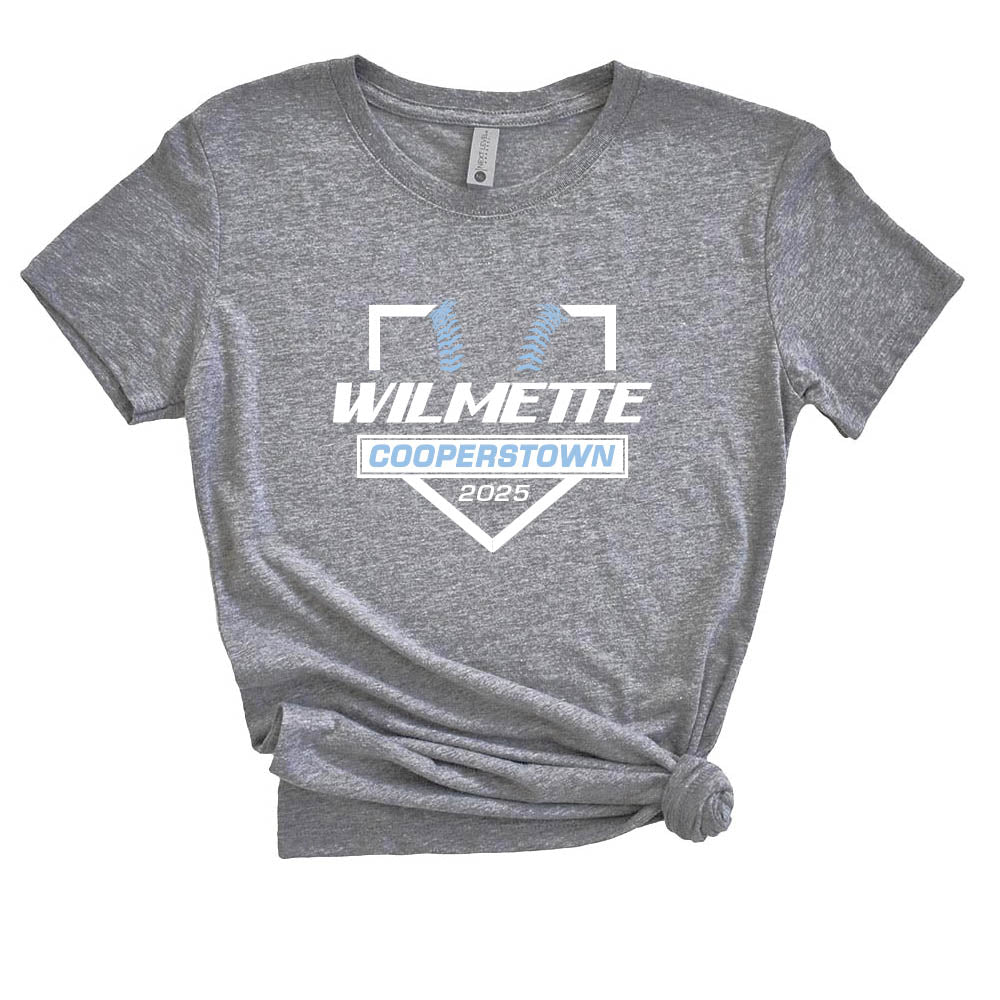 WILMETTE COOPERSTOWN TRIBLEND TEE ~ WILMETTE BASEBALL ~ youth, women's & adult ~ classic fit