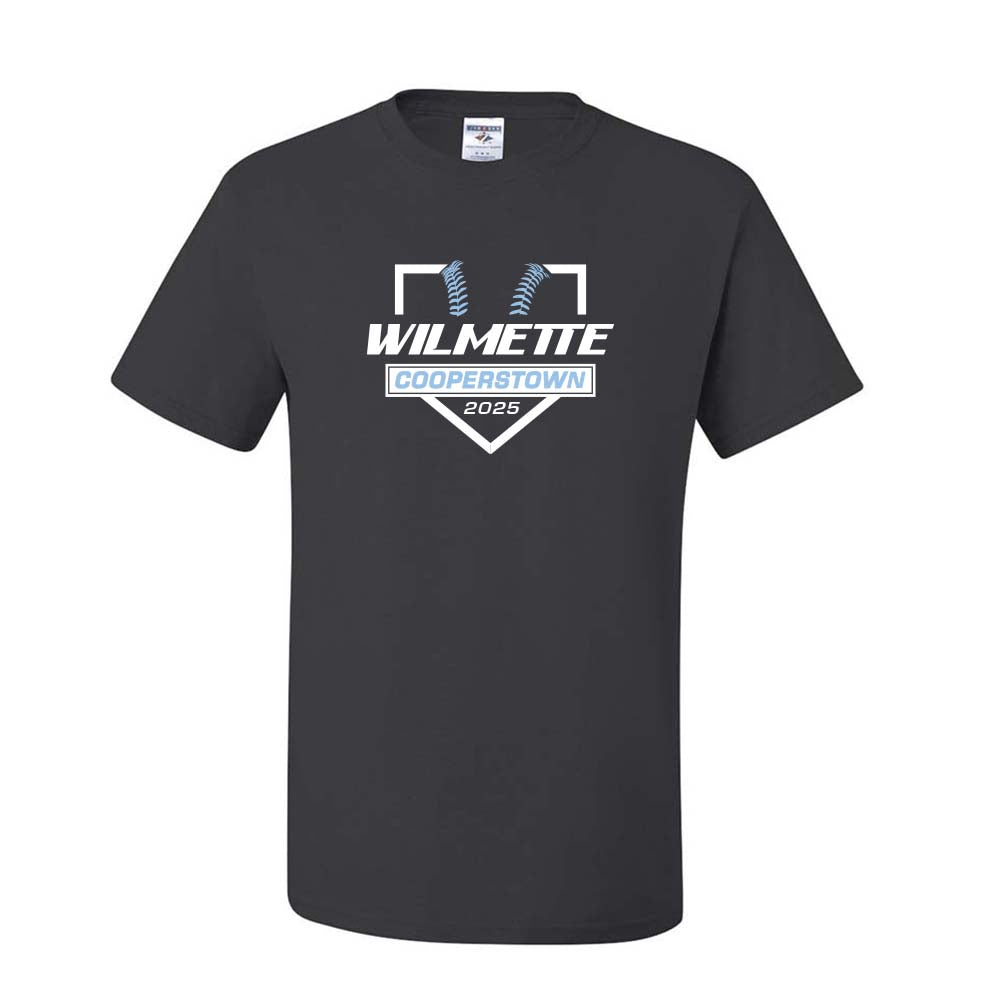 WILMETTE COOPERSTOWN DRIPOWER TEE ~ WILMETTE BASEBALL ~ youth & adult ~ classic fit