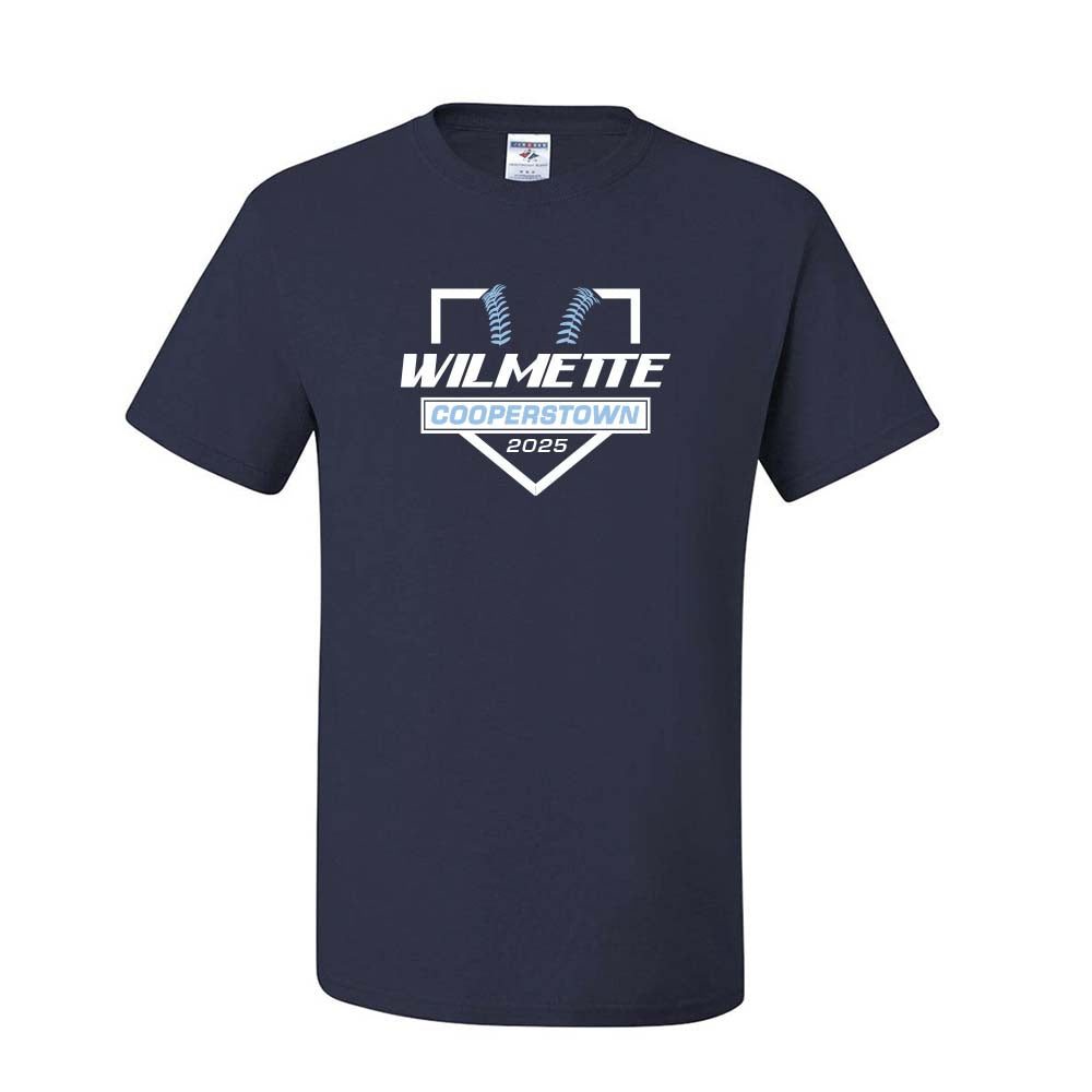 WILMETTE COOPERSTOWN DRIPOWER TEE ~ WILMETTE BASEBALL ~ youth & adult ~ classic fit