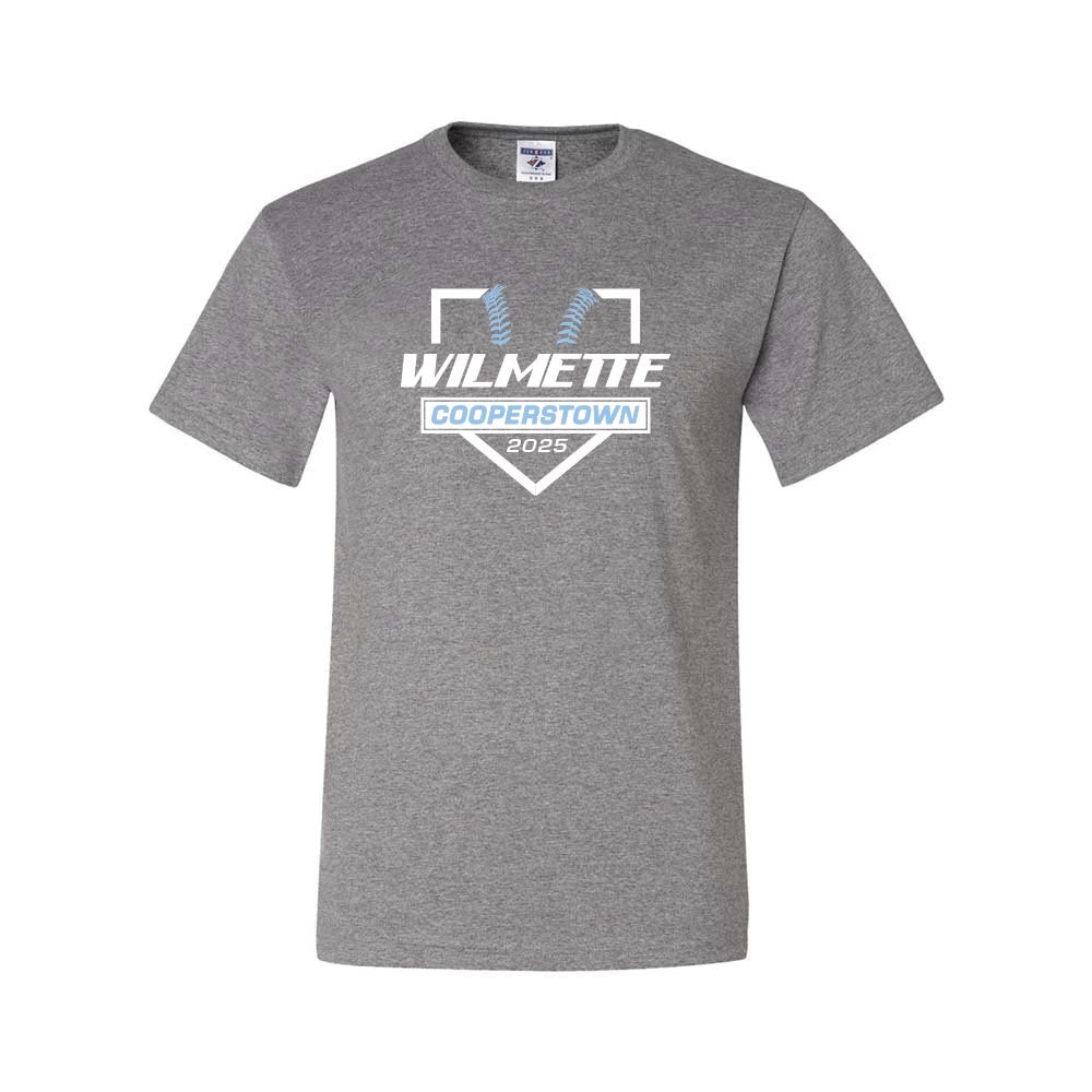 WILMETTE COOPERSTOWN DRIPOWER TEE ~ WILMETTE BASEBALL ~ youth & adult ~ classic fit