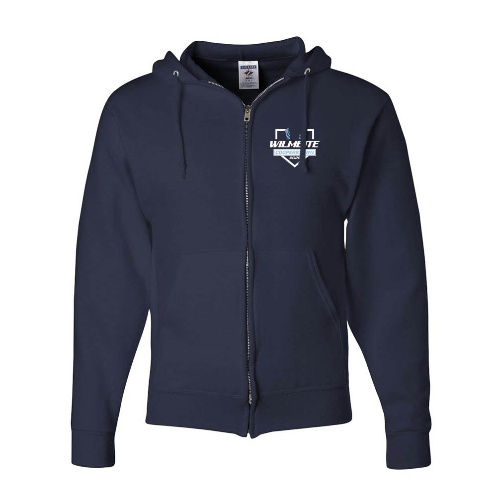 WILMETTE COOPERSTOWN ZIP HOODIE ~ WILMETTE BASEBALL ~ adult ~ classic unisex fit