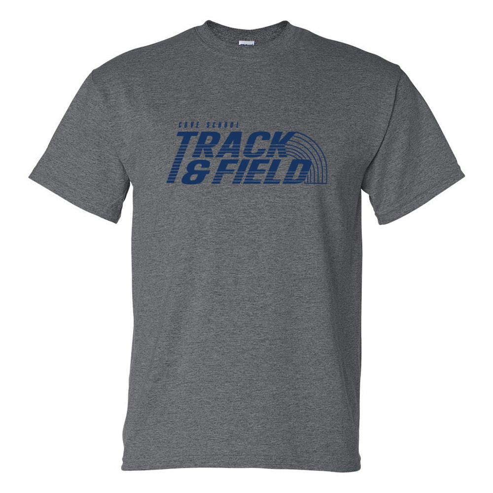 TRACK & FIELD DRYBLEND TEE ~ COVE SCHOOL ~ youth and adult ~ classic unisex fit