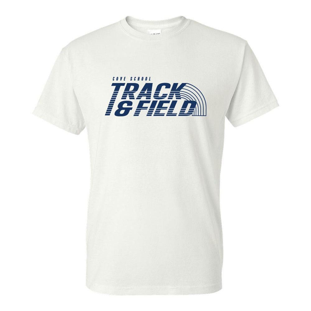 TRACK & FIELD DRYBLEND TEE ~ COVE SCHOOL ~ youth and adult ~ classic unisex fit
