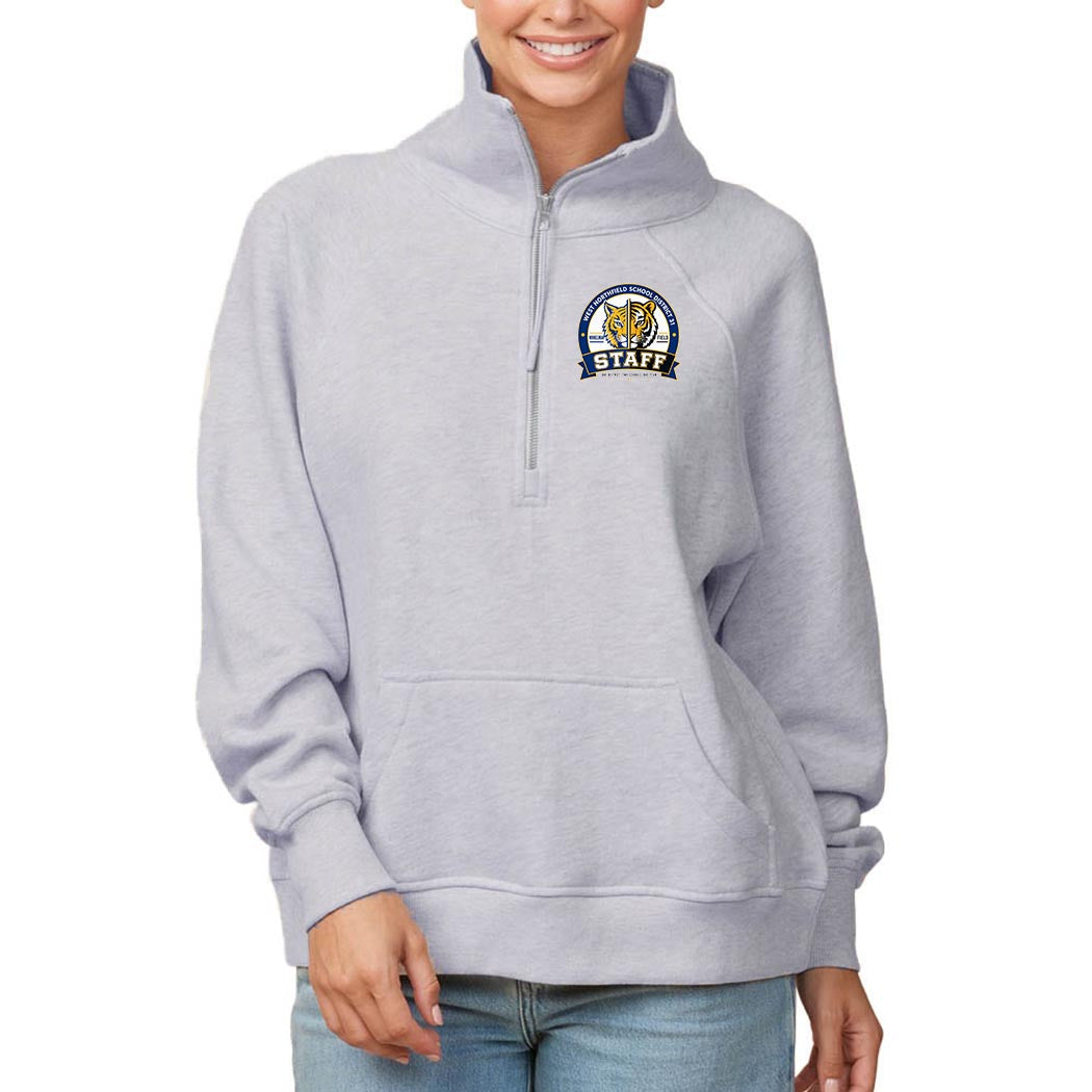 D31 Staff Badge ~ Ladies Boxy Half Zip Fleece ~ District 31-athletic heather