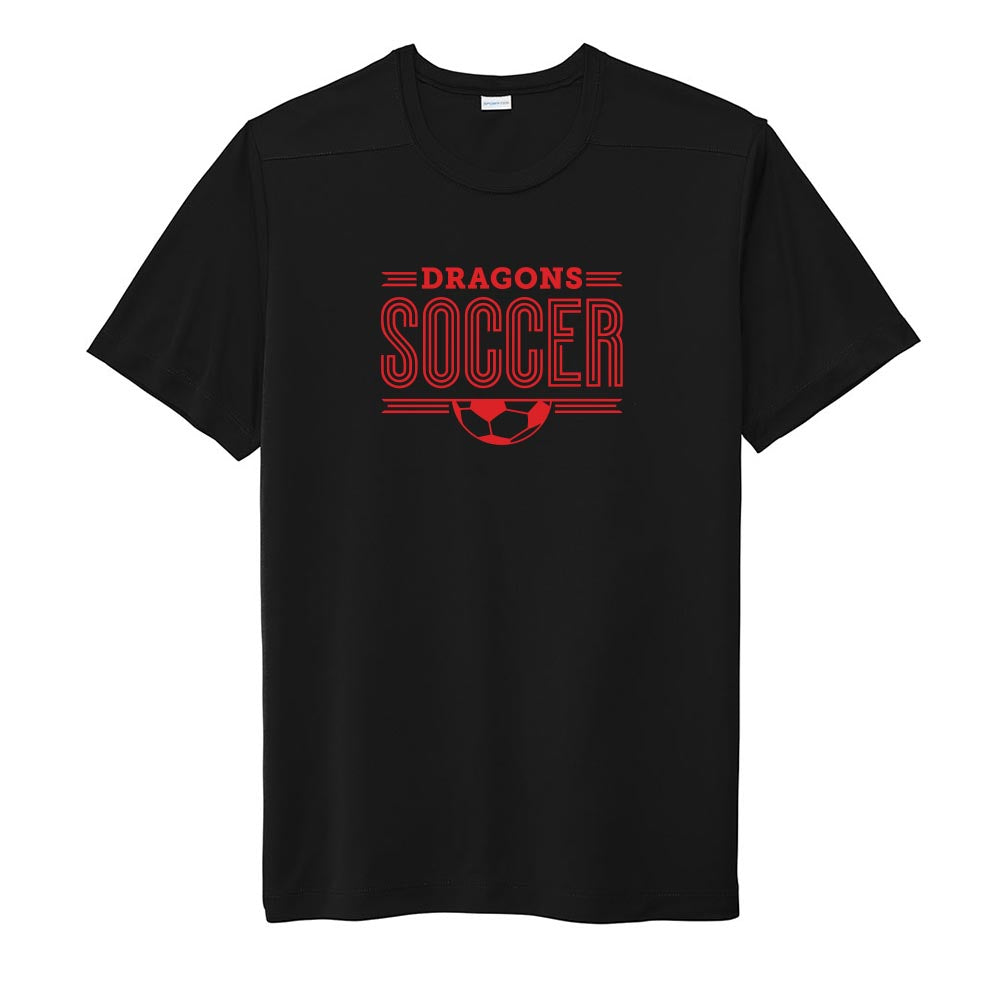 Deco Dragons Soccer ~ Performance Tee ~ Deerfield Dragons AYSO Soccer-black