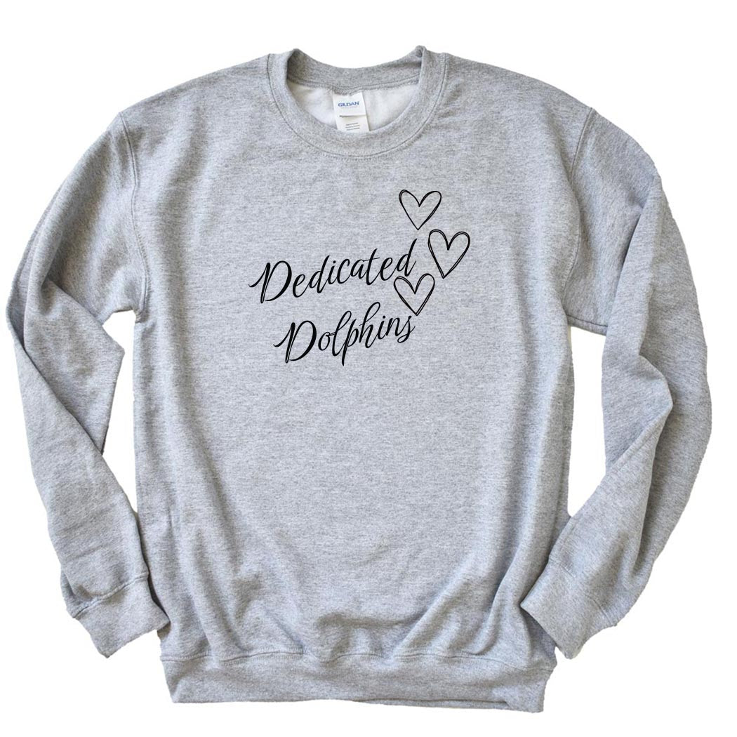 Dedicated Dolphins Hearts ~ Crewneck Sweatshirt ~ Dedicated Dolphins