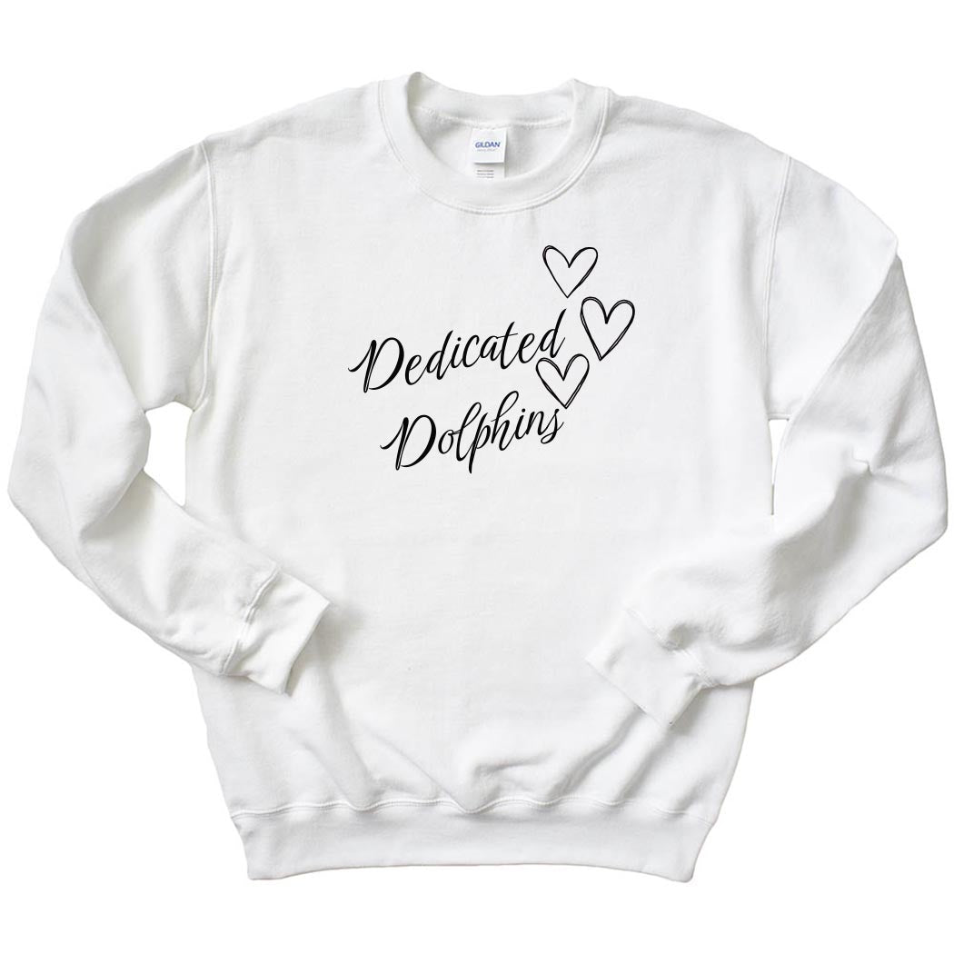 Dedicated Dolphins Hearts ~ Crewneck Sweatshirt ~ Dedicated Dolphins