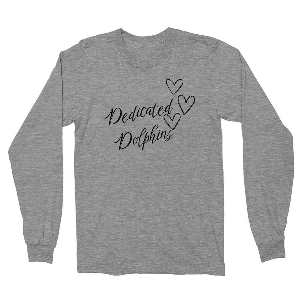 Dedicated Dolphins Hearts ~ Cotton Long Sleeve T-Shirt ~ Dedicated Dolphins