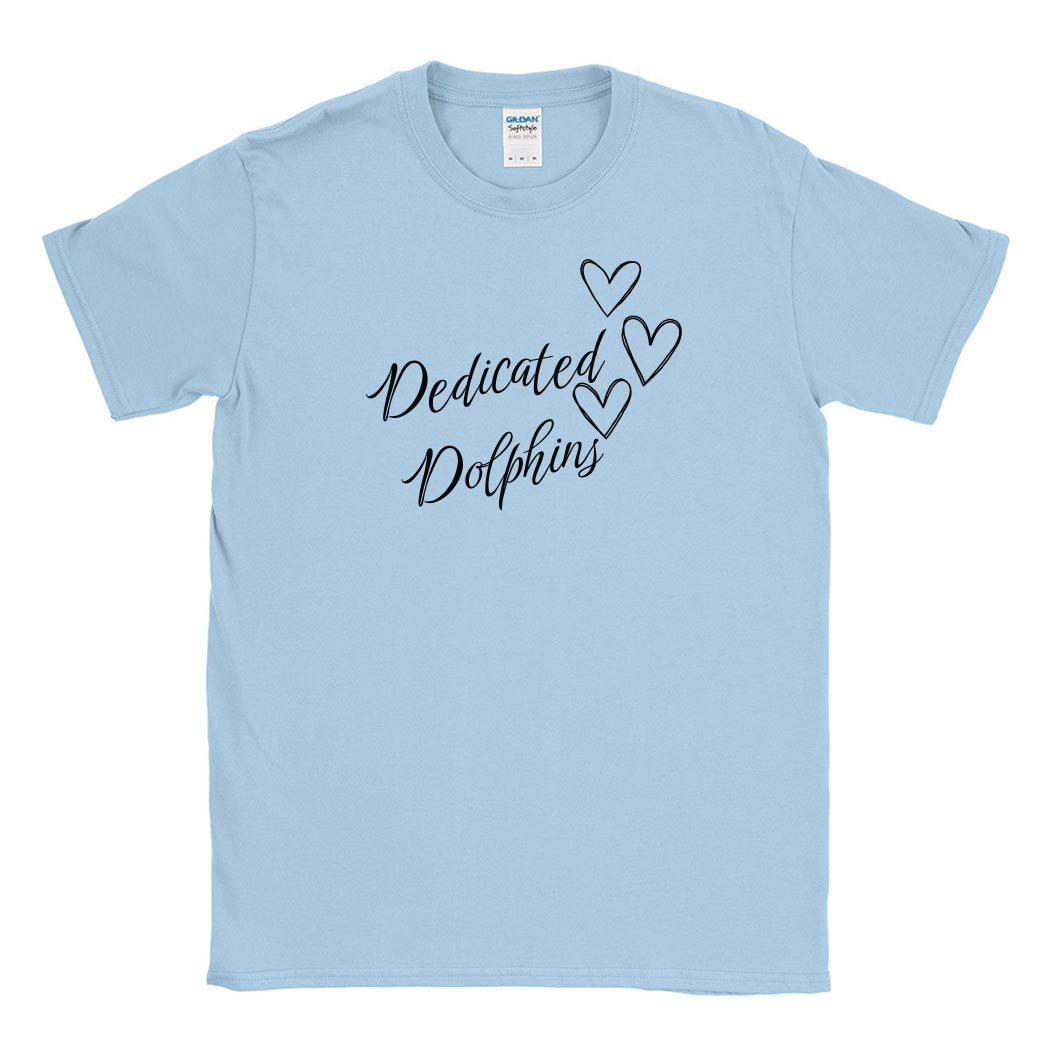 Dedicated Dolphins Hearts ~ Cotton T-Shirt ~ Dedicated Dolphins