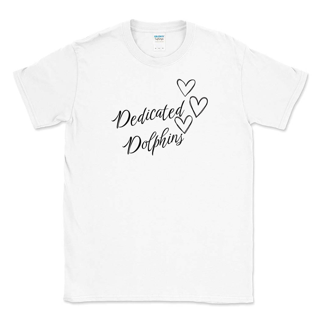 Dedicated Dolphins Hearts ~ Cotton T-Shirt ~ Dedicated Dolphins