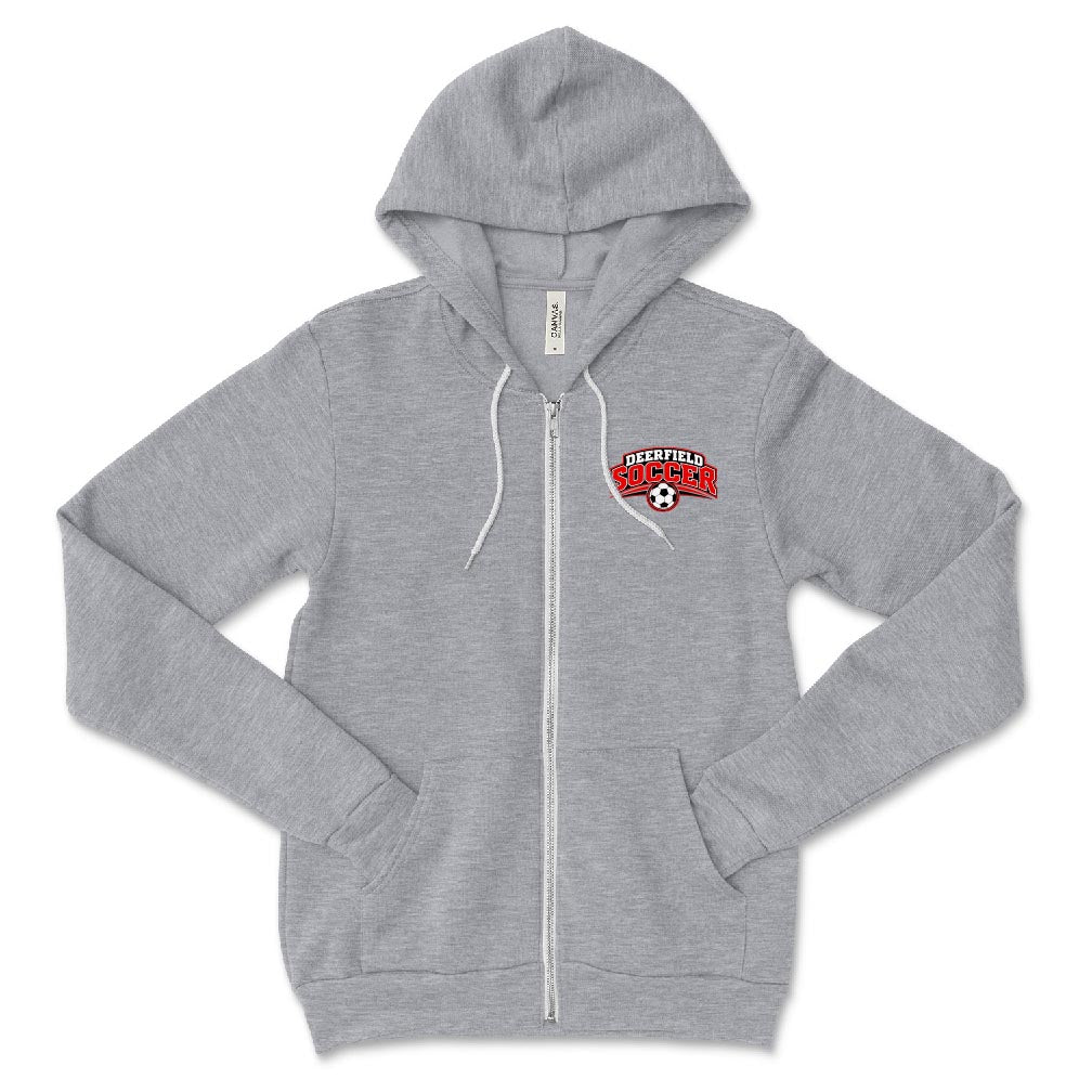Deerfield Soccer Arc ~ Sponge Fleece Zip Hoodie ~ Deerfield Dragons AYSO Soccer