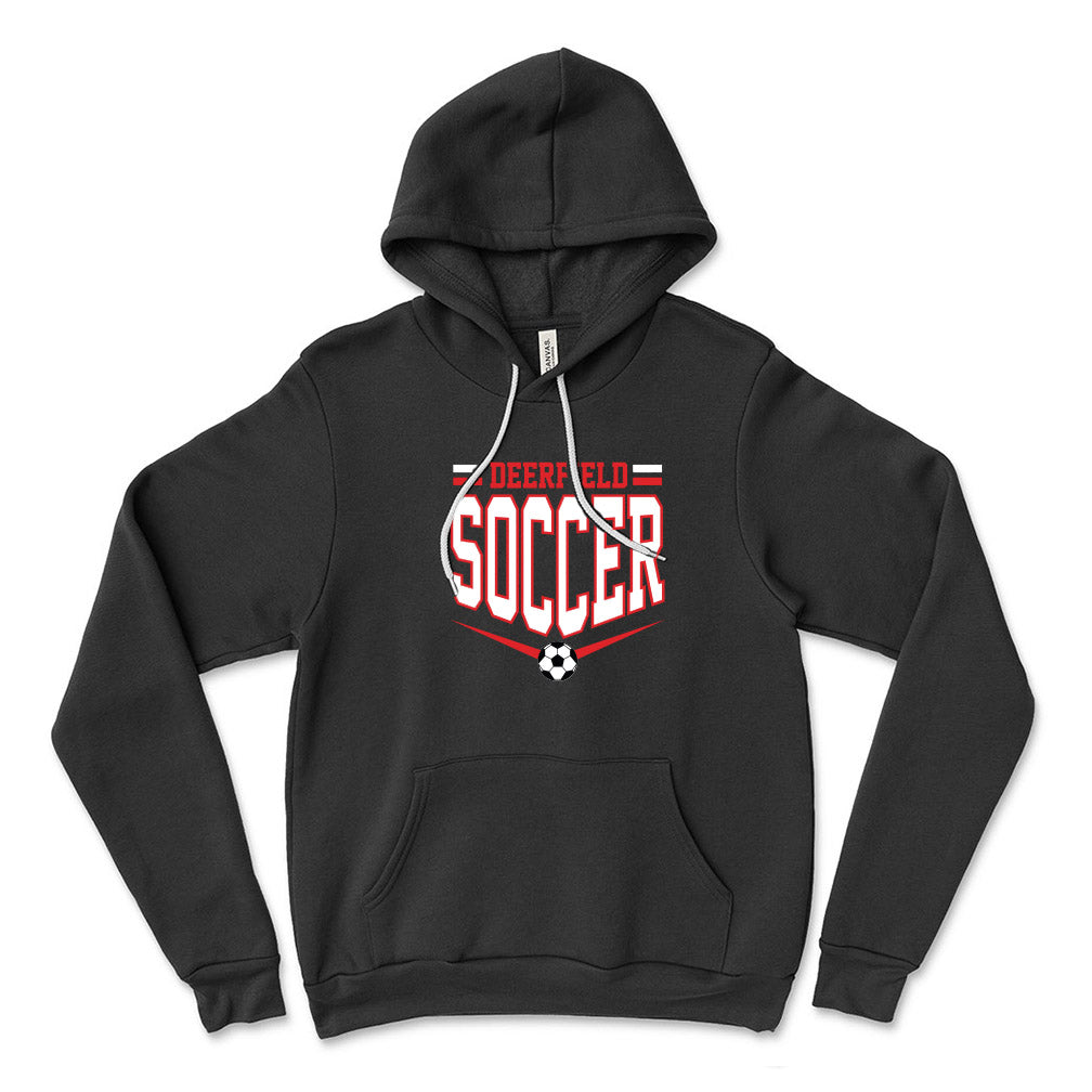 Deerfield Soccer ~ Sponge Fleece Hoodie ~ Deerfield Dragons AYSO Soccer-black