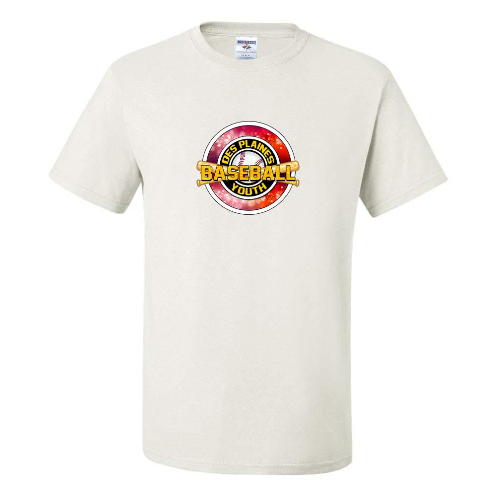 DES PLAINES  BASEBALL RED DRIPOWER TEE ~  DES PLAINES BASEBALL ~ youth & adult