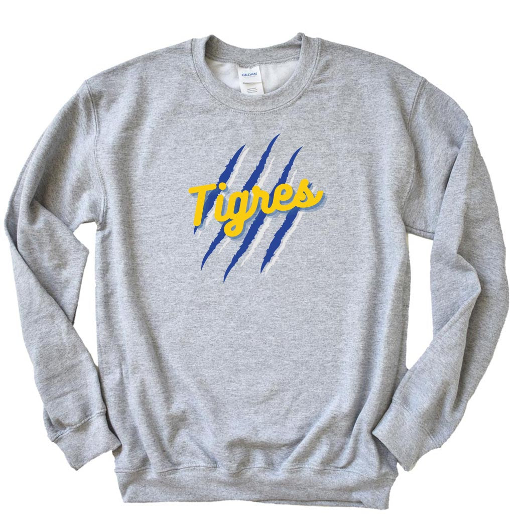 Tigres Tear ~ Crewneck Sweatshirt ~ Dewey Elementary School