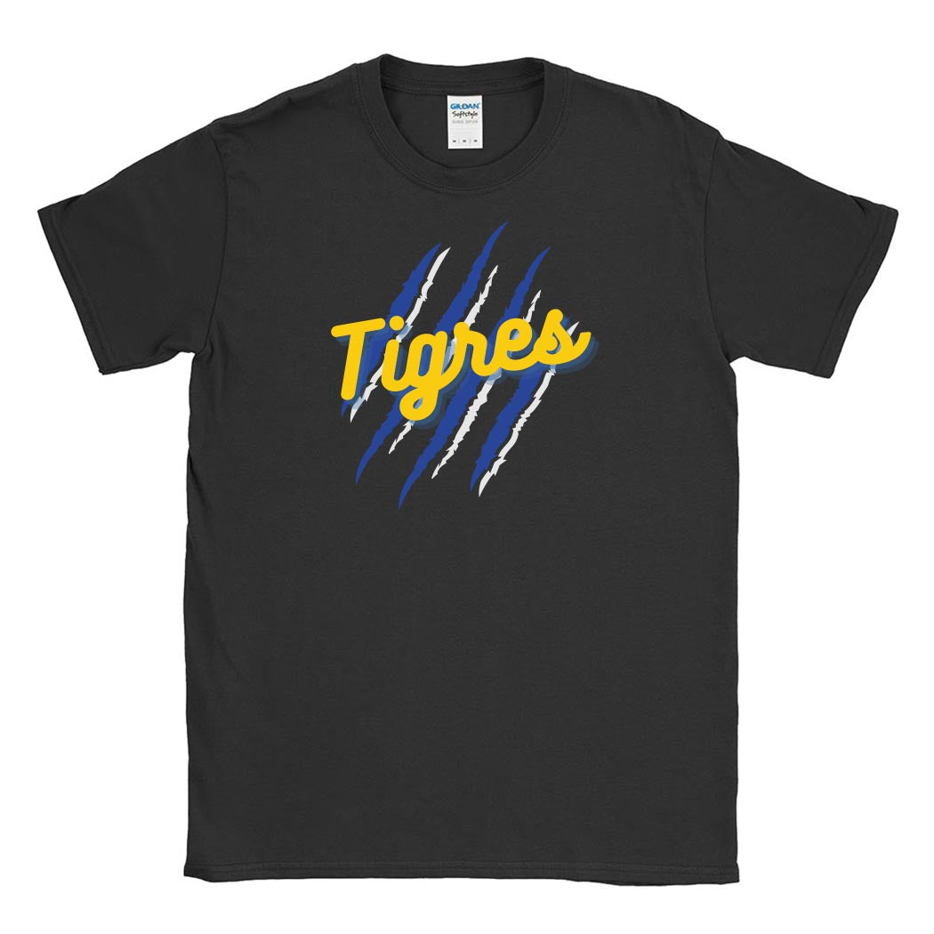 Tigres Tear ~ Cotton T-Shirt ~ Dewey Elementary School