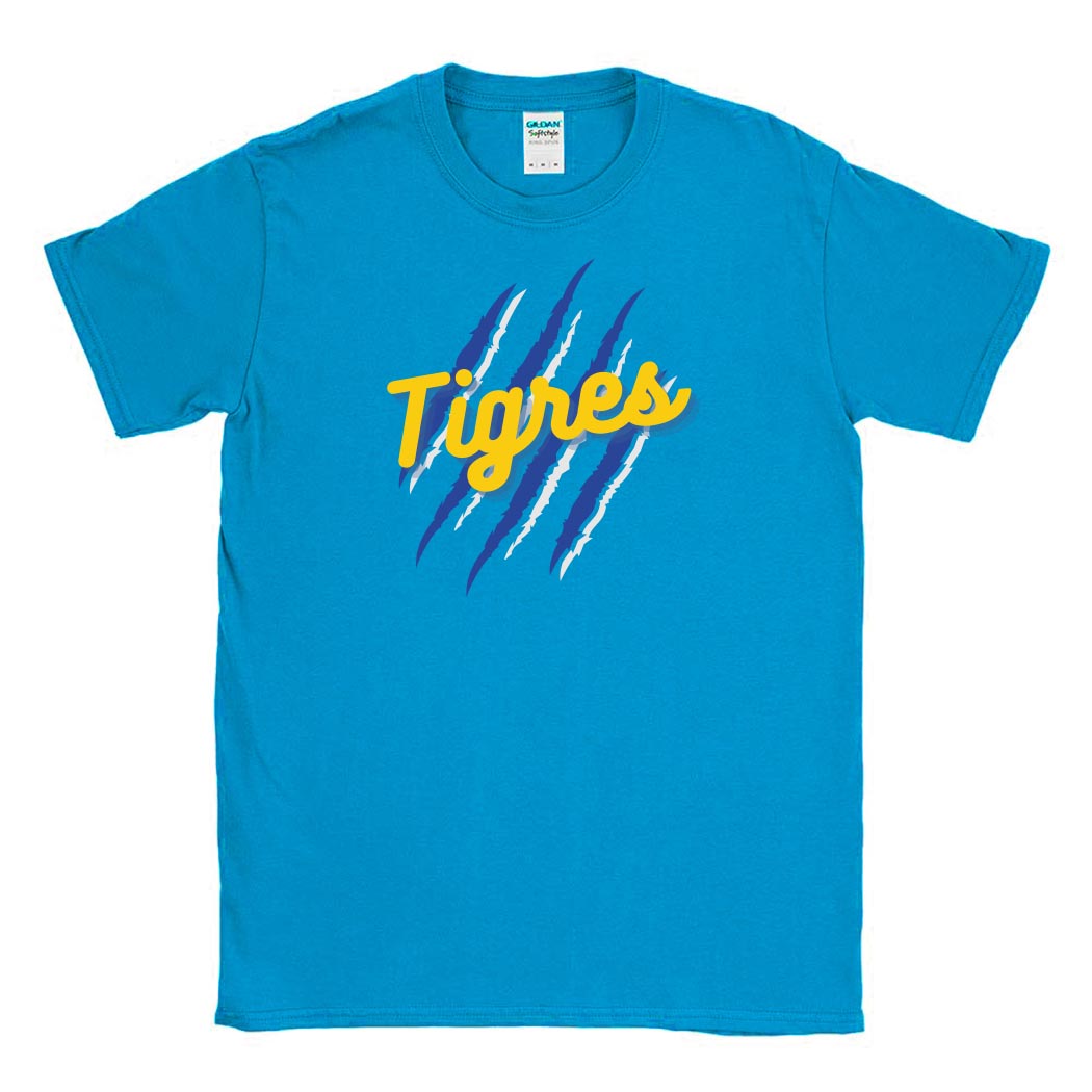 Tigres Tear ~ Cotton T-Shirt ~ Dewey Elementary School