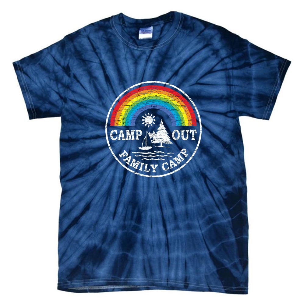 Distressed Logo ~ Tie Dye T-Shirt ~ CampOut Family Camp