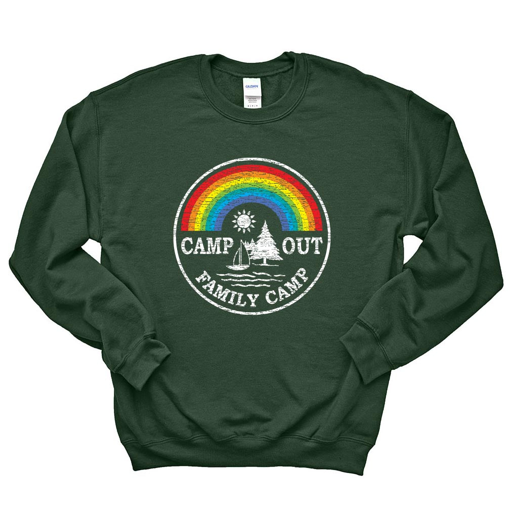 Distressed Logo ~ Crewneck Sweatshirt ~ CampOut Family Camp