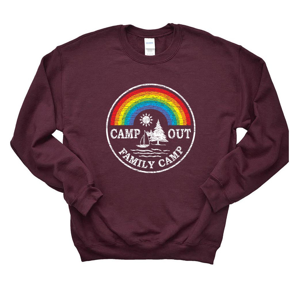 Distressed Logo ~ Crewneck Sweatshirt ~ CampOut Family Camp