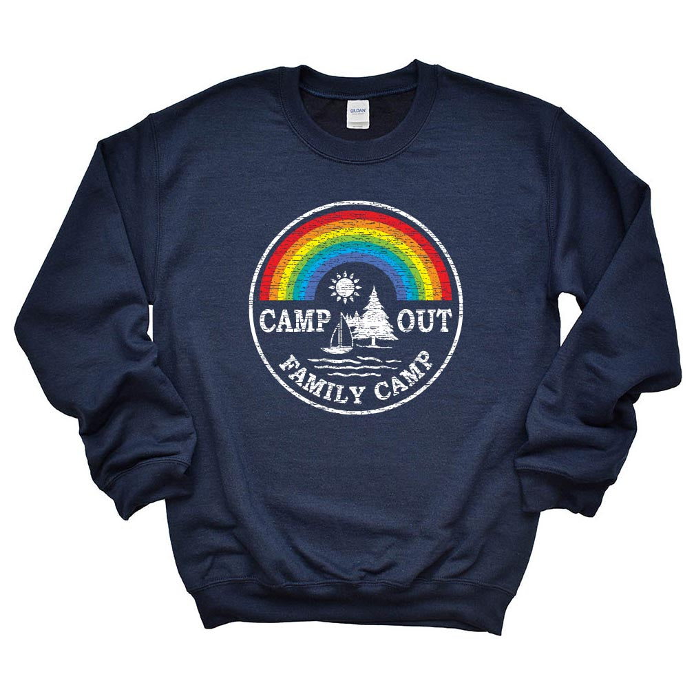Distressed Logo ~ Crewneck Sweatshirt ~ CampOut Family Camp
