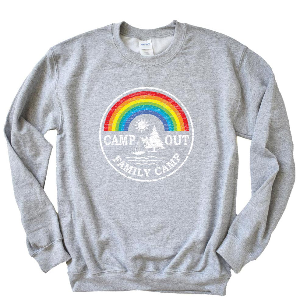 Distressed Logo ~ Crewneck Sweatshirt ~ CampOut Family Camp