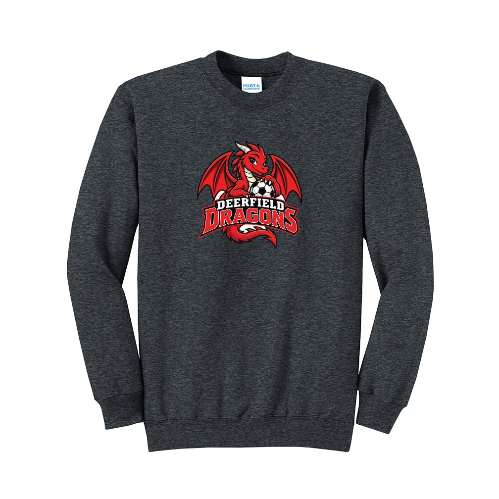 Dragon Mascot ~ Crewneck Sweatshirt ~ Deerfield Dragons AYSO Soccer