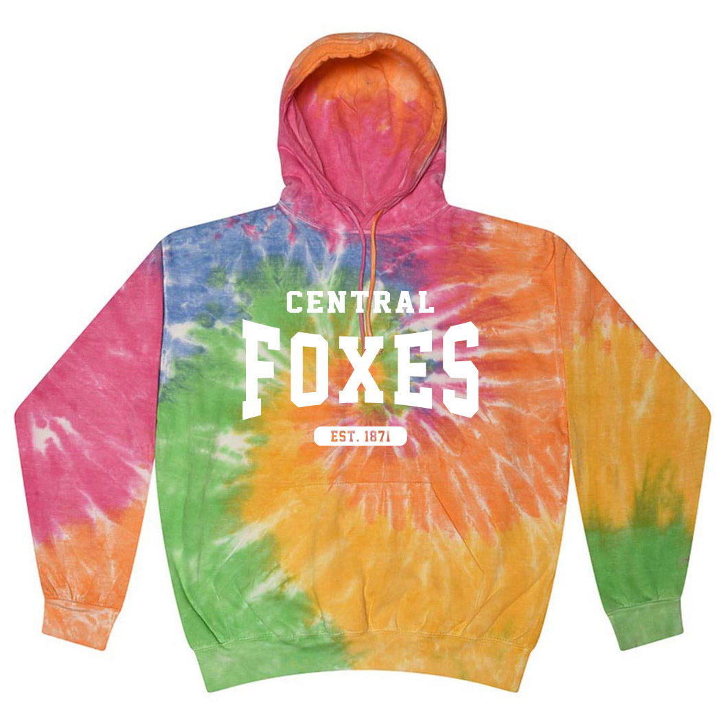 Est 1871 Foxes ~ Tie-Dye Hoodie ~ Central Elementary School