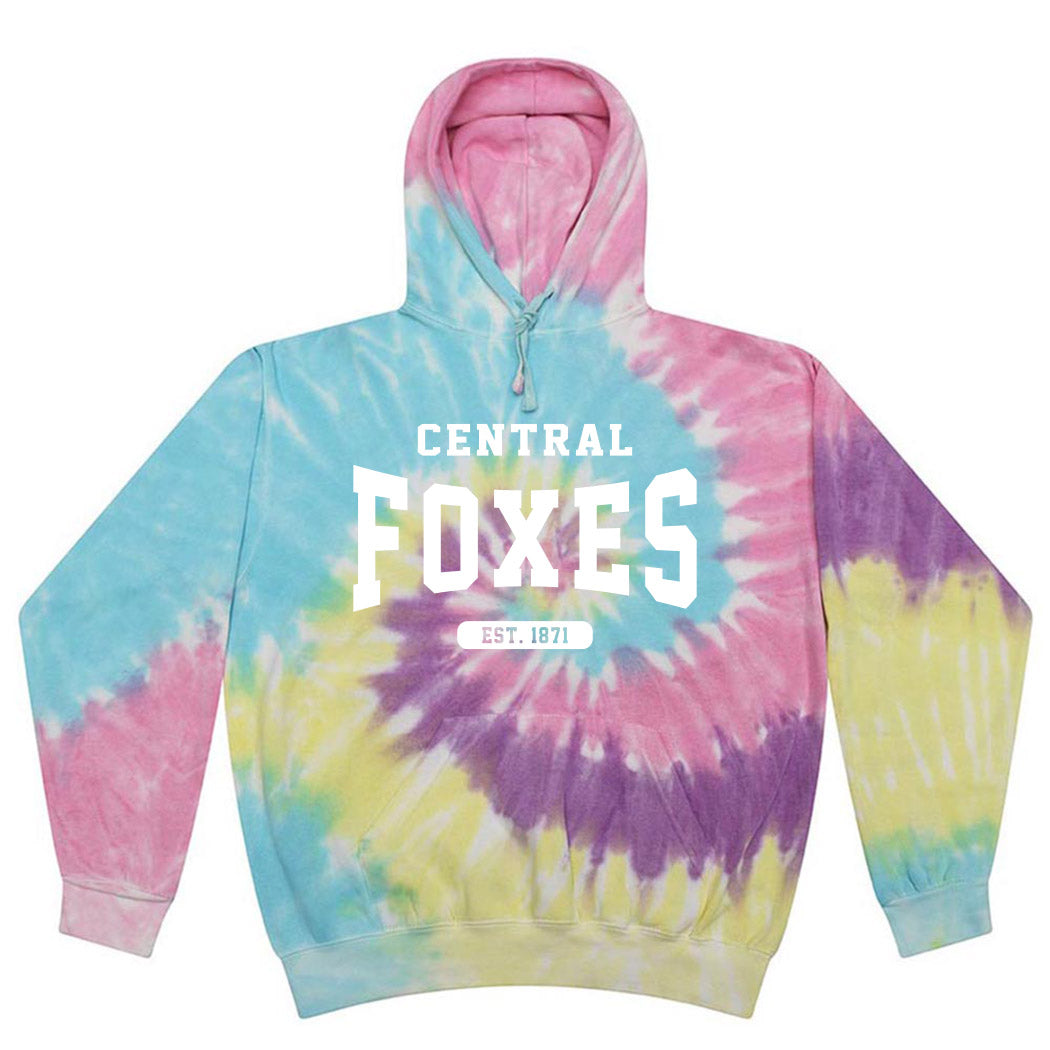 Est 1871 Foxes ~ Tie-Dye Hoodie ~ Central Elementary School
