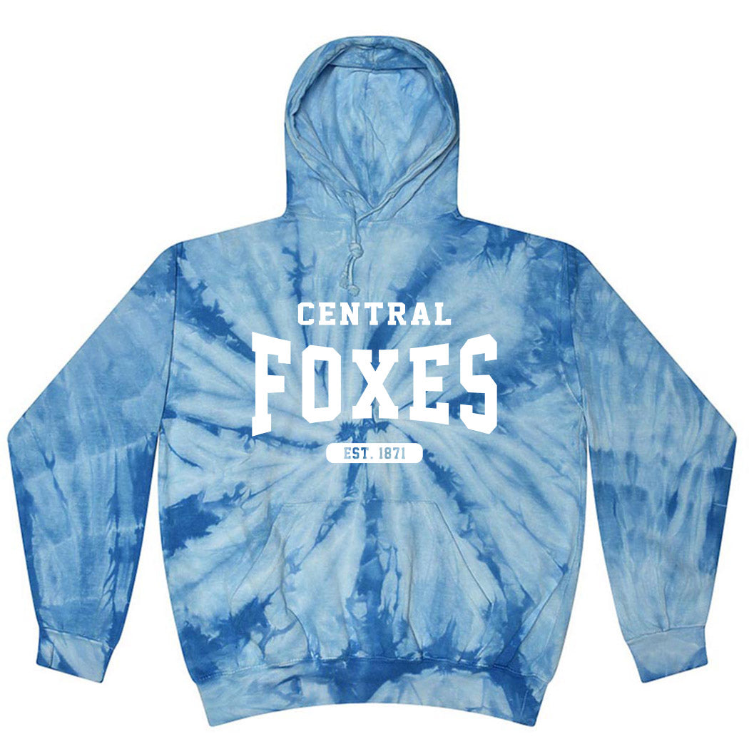 Est 1871 Foxes ~ Tie-Dye Hoodie ~ Central Elementary School