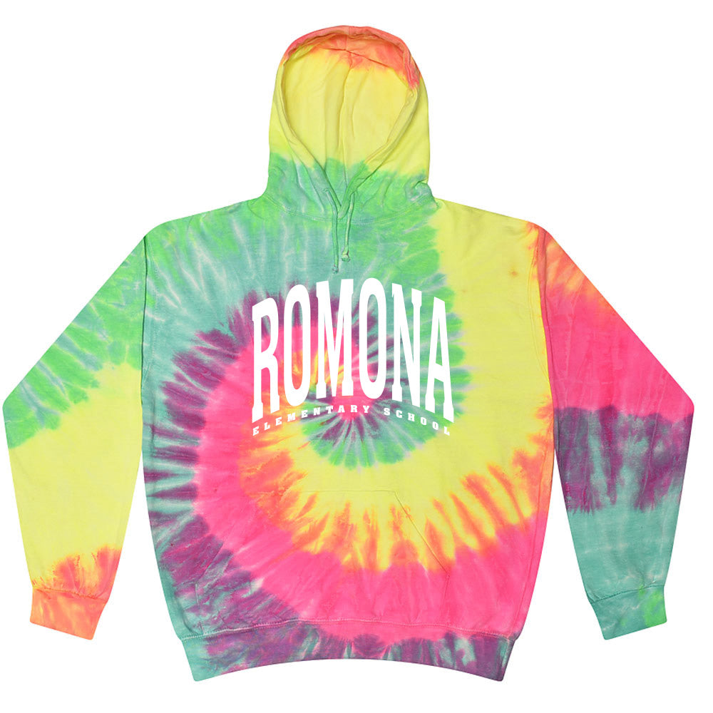 Extended Arc ~ Tie Dye Hoodie ~ Romona Elementary School