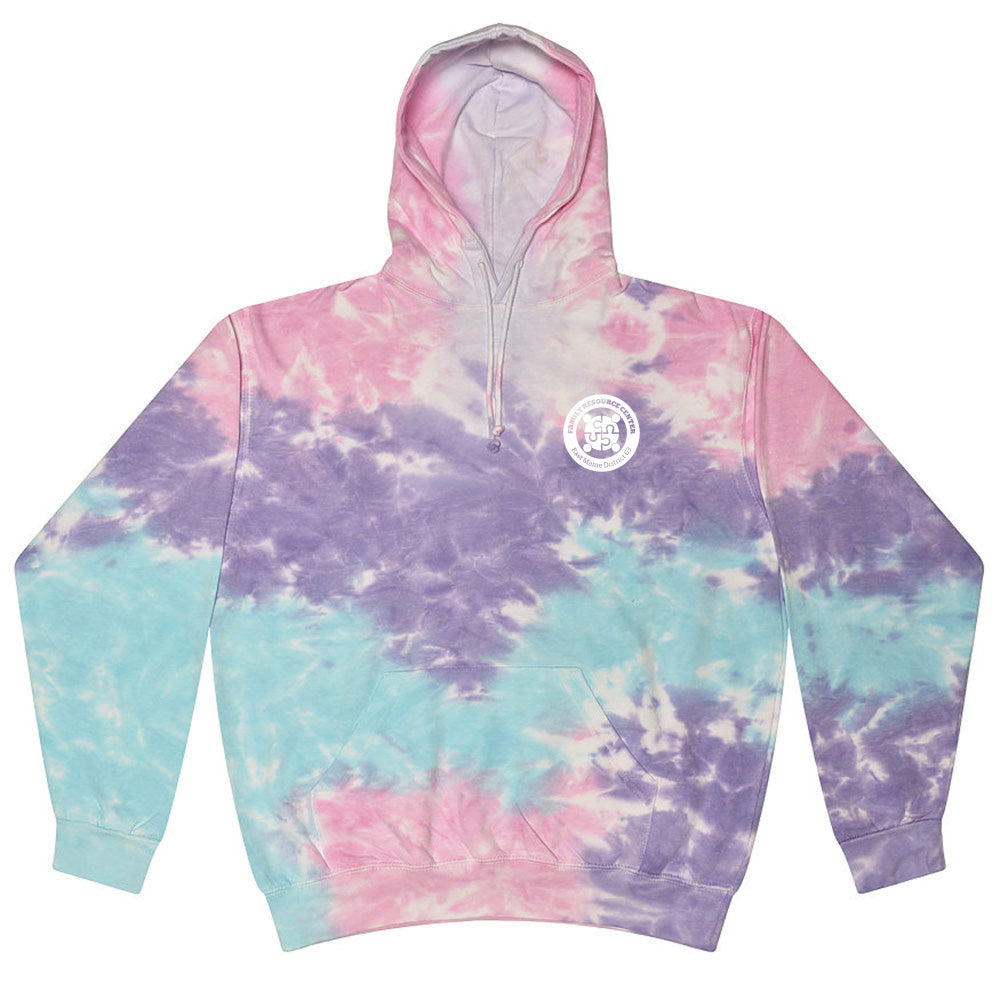 Logo ~ Tie Dye Fleece Hoodie ~ Family Resource Center
