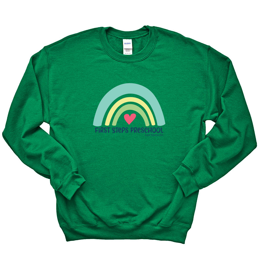 Rainbow ~ Raglan Crewneck Sweatshirt ~ First Steps Preschool