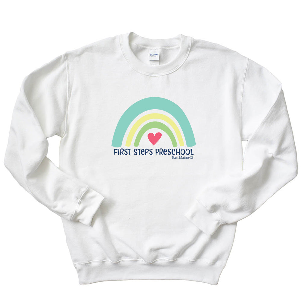 Rainbow ~ Raglan Crewneck Sweatshirt ~ First Steps Preschool