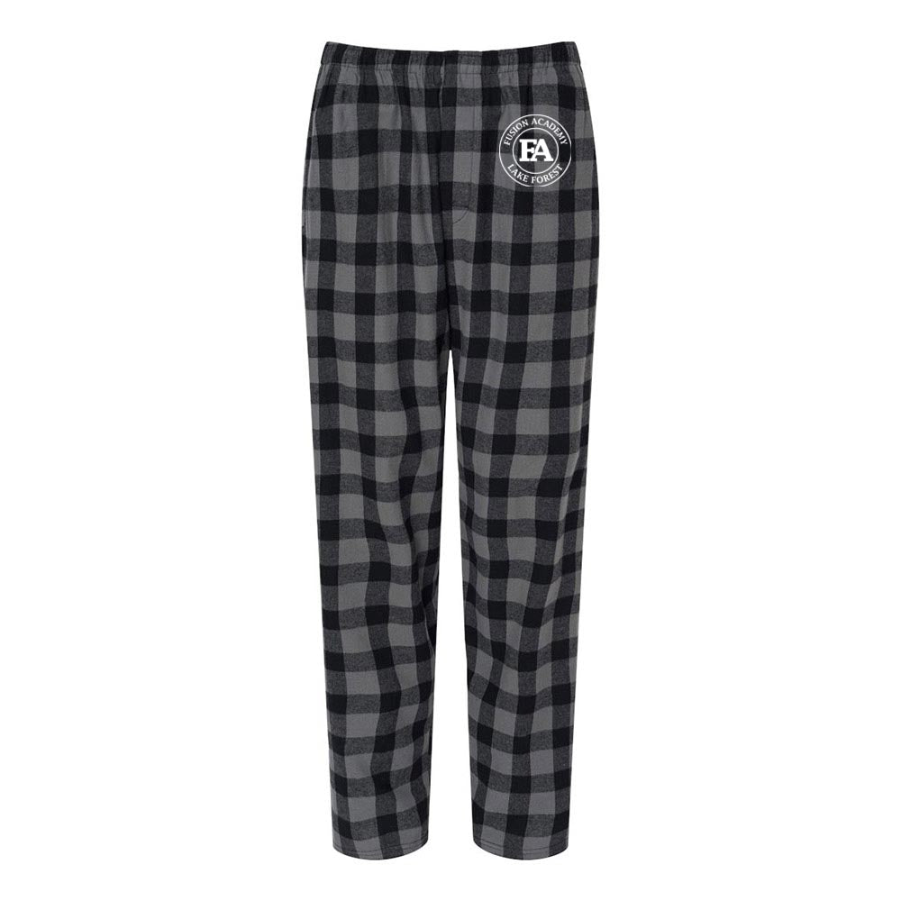 MEDALLION FLANNEL PANTS ~  FUSION ACADEMY LAKE FOREST ~ adult ~  classic fit