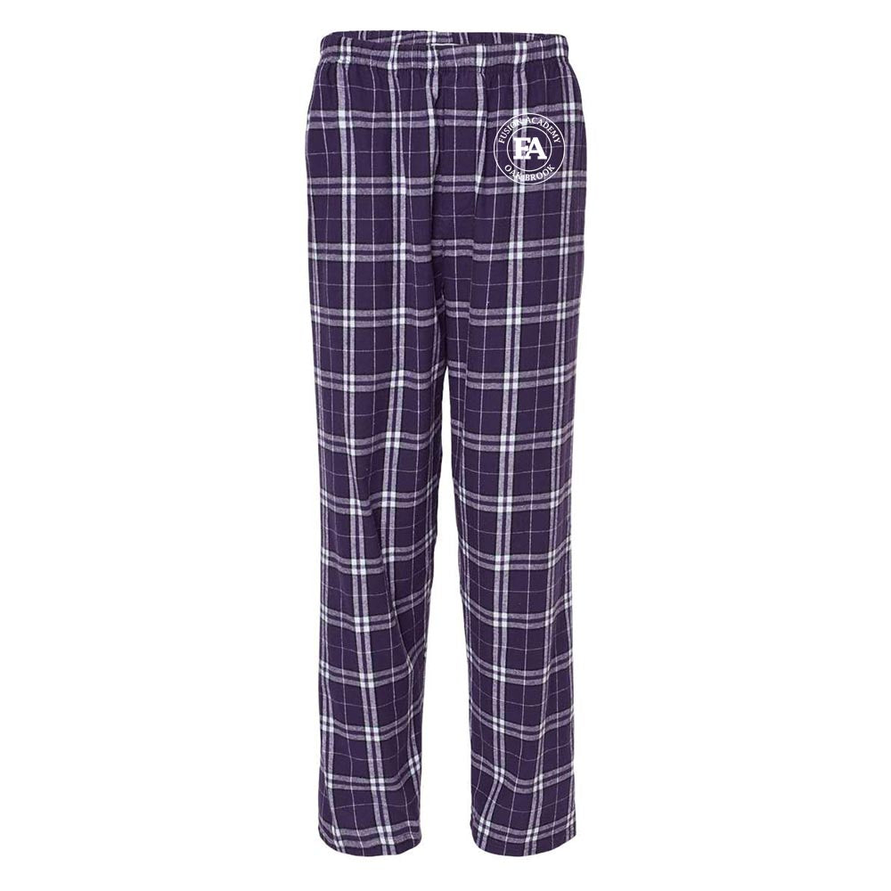 MEDALLION FLANNEL PANTS ~  FUSION ACADEMY OAK BROOK ~ adult ~  classic fit